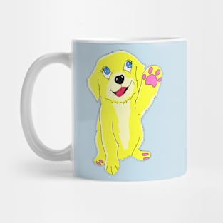 Dog Waving Pocket, Cute Puppy Pocket Mug